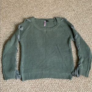 Olive green knitted sweater